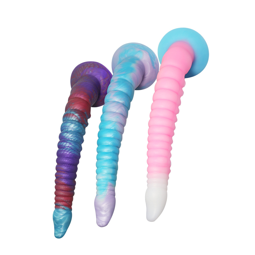 Productos femeninos del sexo adulto simulación tentáculo anal plug SM juguetes sexuales luminoso líquido de silicona de nuevo corte en forma de enchufe anal