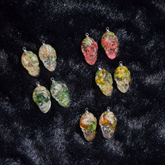 Rich light resin dried flower glue skull pendant exaggerated earrings necklace pendant earrings accessories