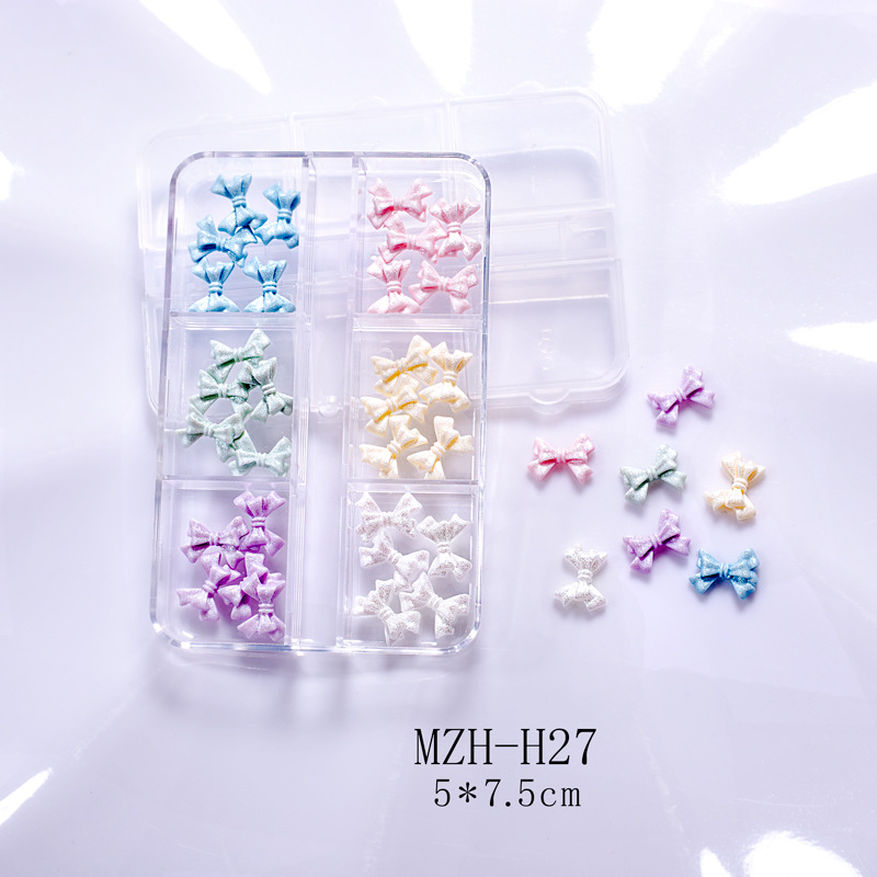 40g Weight Nail Decoration Accessories Nail Supplies 1 Set Quantity Resin Material Cartoon, Heart Shape, Bow Knot Pattern Casual, Sweet Style Manicure Butterfly Ornament Long Boxed Crooked Heart Cartoon Bear Bottoming Drill Christmas Bowknot Nail Ornament Ornament Mixed 10