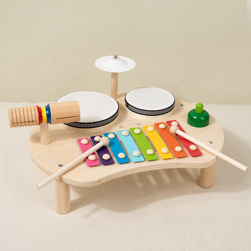Mesa de percusión musical Instrumentos musicales para niños Toque de batería Toque de mano Toque de piano Puzzle para bebés Juguetes multifuncionales Sentido de la música Percusión de iluminación
