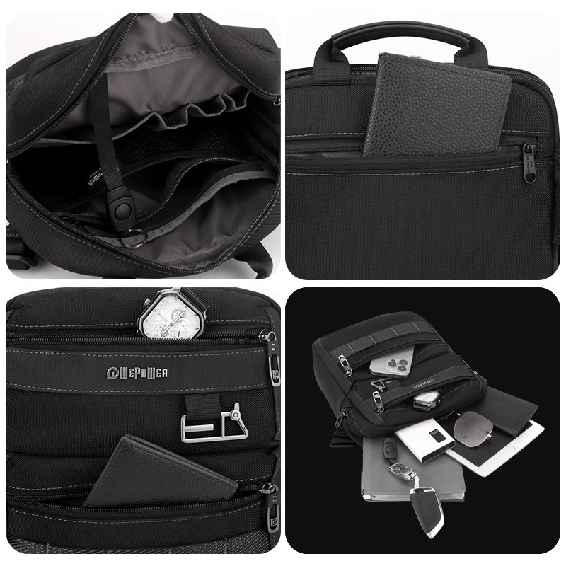 WEPOWER nuevo tipo de bolso de hombro ligero casual, bolso de hombro multicapa, bolso de viaje de negocios duradero