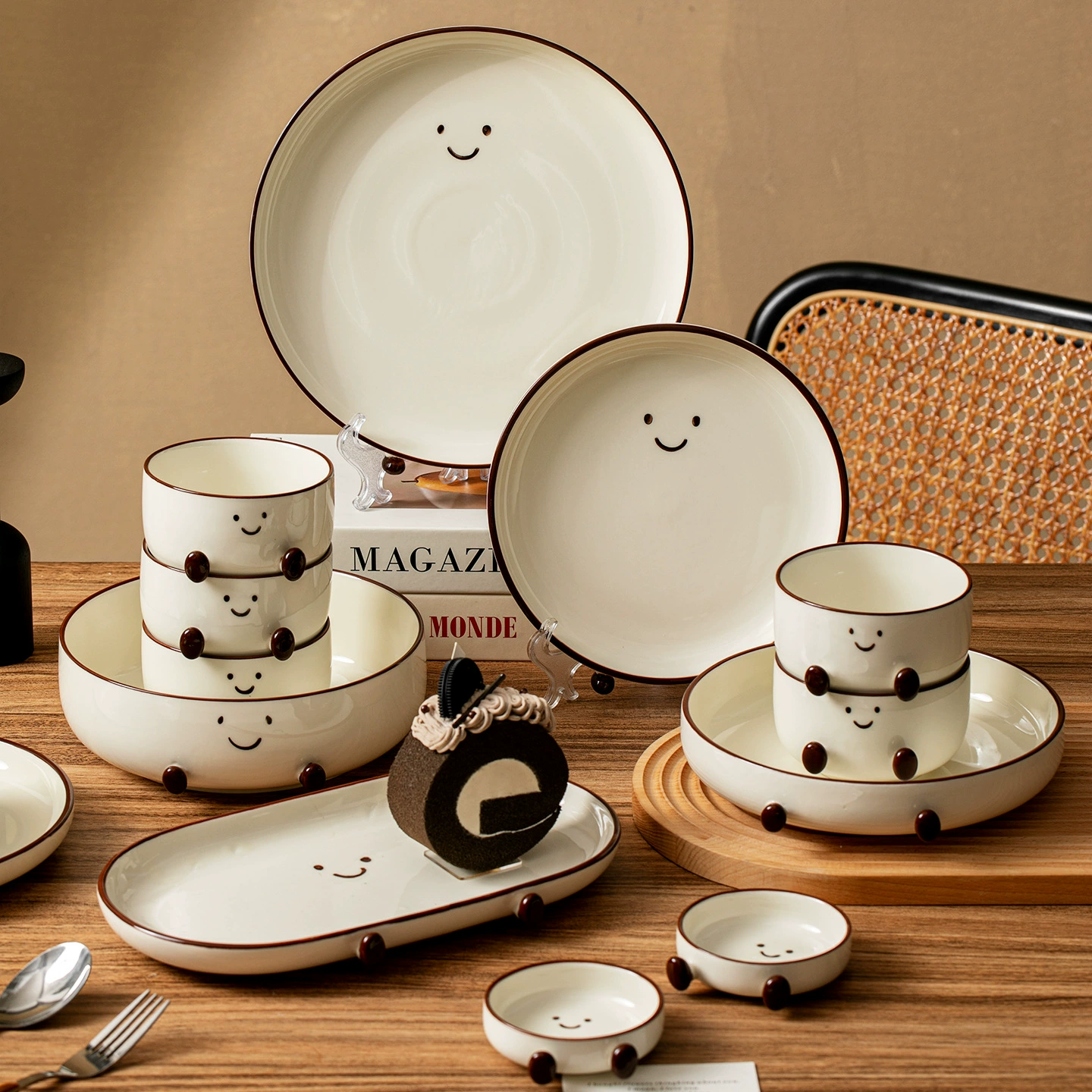 Новая серия чаш ceramic из какао-бобов, миски для лапши, миски для риса, домашние креативные йогуртовые миски, миски для салатов, фруктовые миски, маленькие миски