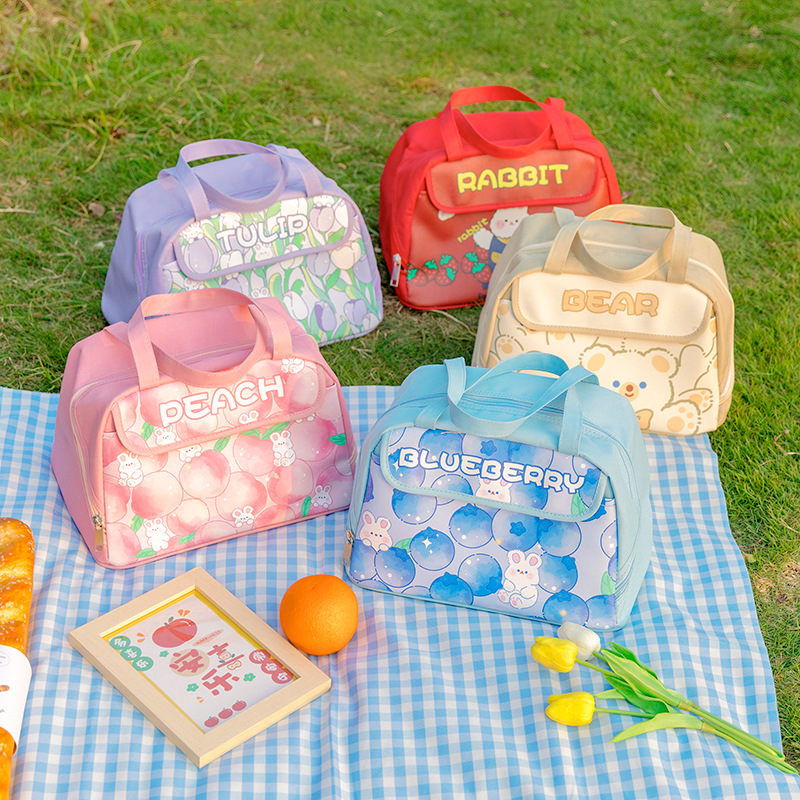 Moe Fun Large Capacity Lunch Box Bag Insulation Bag Children's Student Lunch Bag Outdoor Picnic Portable Lunch Bag Ice Bag