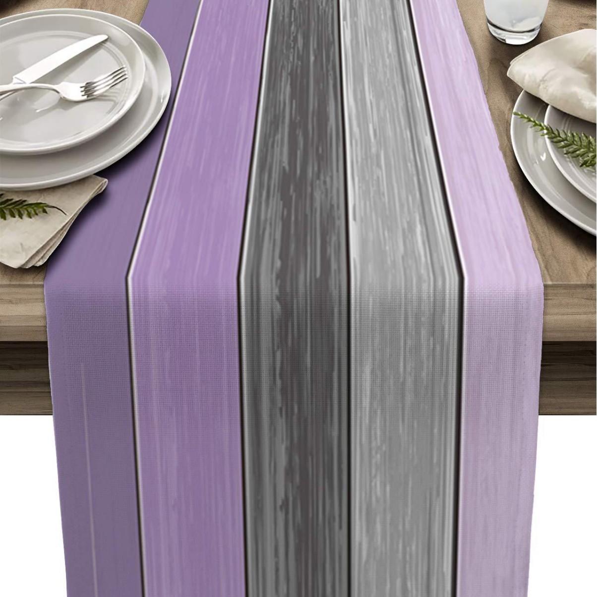 Lino a rayas corredor de mesa Amazon madera grano tela Toalla de mesa mantel decorativo aislamiento antideslizante estera de mesa estera de la tabla de impresión image 8
