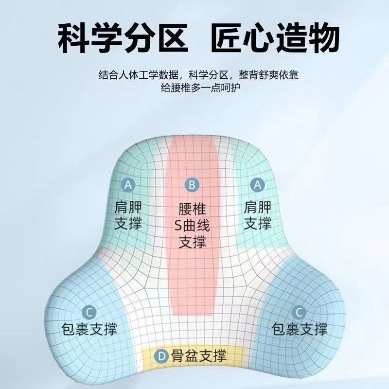 Wholesale Lumbar Support with Logo Printing, Car Driver's Backrest, Office Chair Lumbar Support for Long Sitting, Memory Foam Chair Lumbar Support