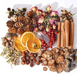 天然干果材料叶子标本相框手工diy干花组合材料包圣诞节装饰果子