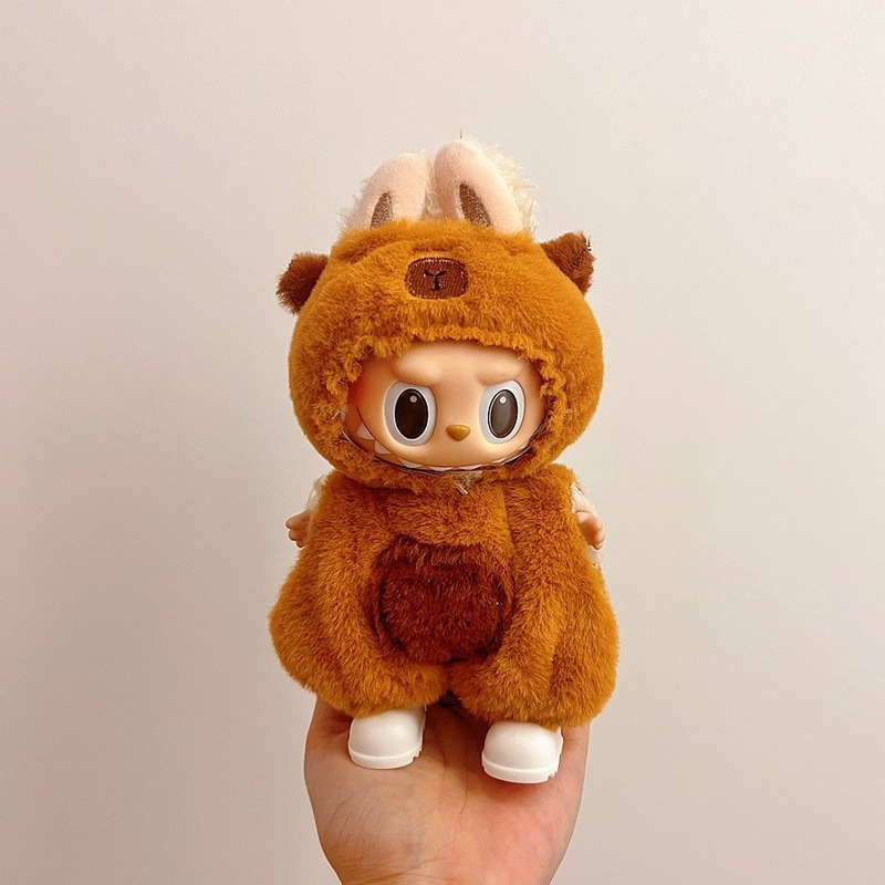 labubu娃衣摆件拉布布17cm公仔玩偶换装休闲套装裙子毛绒玩具衣服|undefined