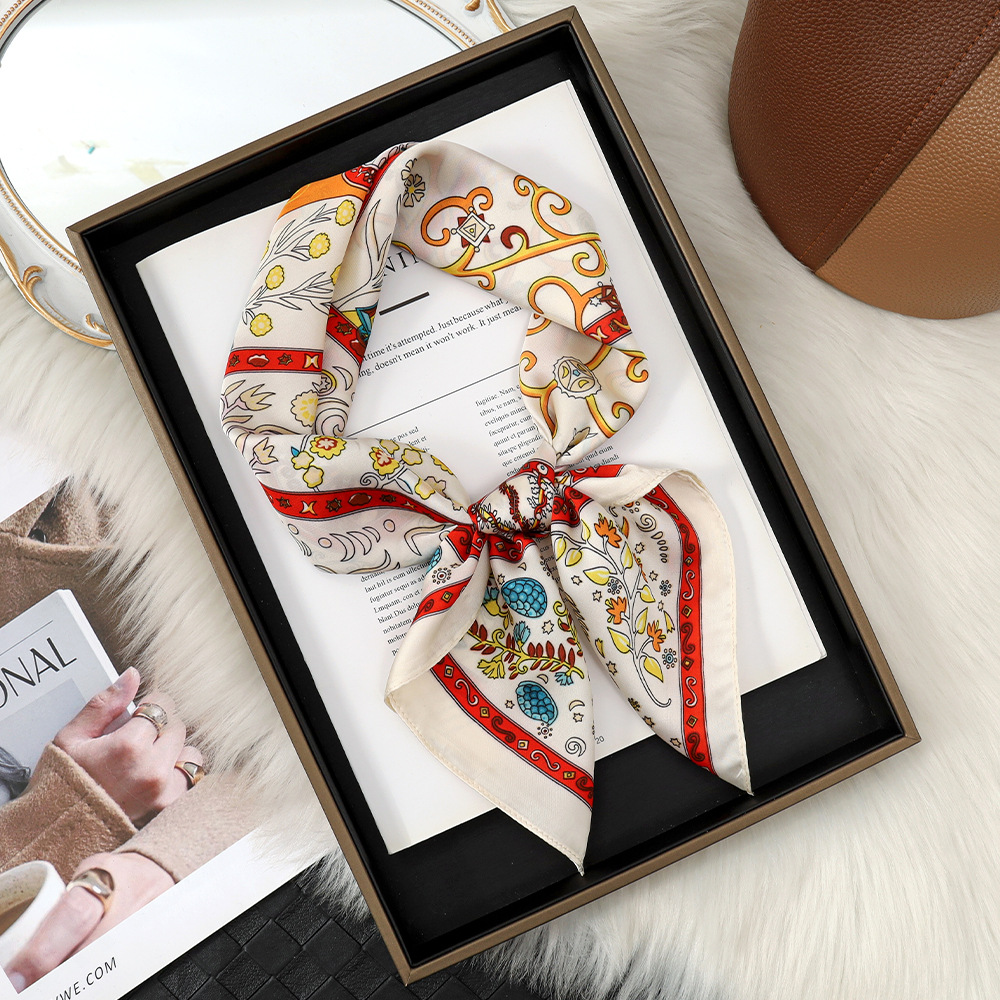 Pañuelo de seda de imitación floral francés 70 bufanda de seda de todo fósforo decoración de camisa bufanda de seda bufanda de cuello chal recuerdo multifuncional