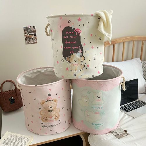 Mint West Highland Dirty Laundry Basket Plush Toy Storage Bin Bathroom Clothes Storage Basket Household Foldable Storage Bin