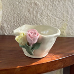 复古手作郁金香陶瓷咖啡杯高颜值小众手捏杯子手握拿铁拉花杯餐具