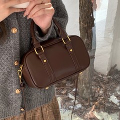 美拉德复古通勤包包韩版邮差保龄球包女2025新款手提包单肩斜挎包