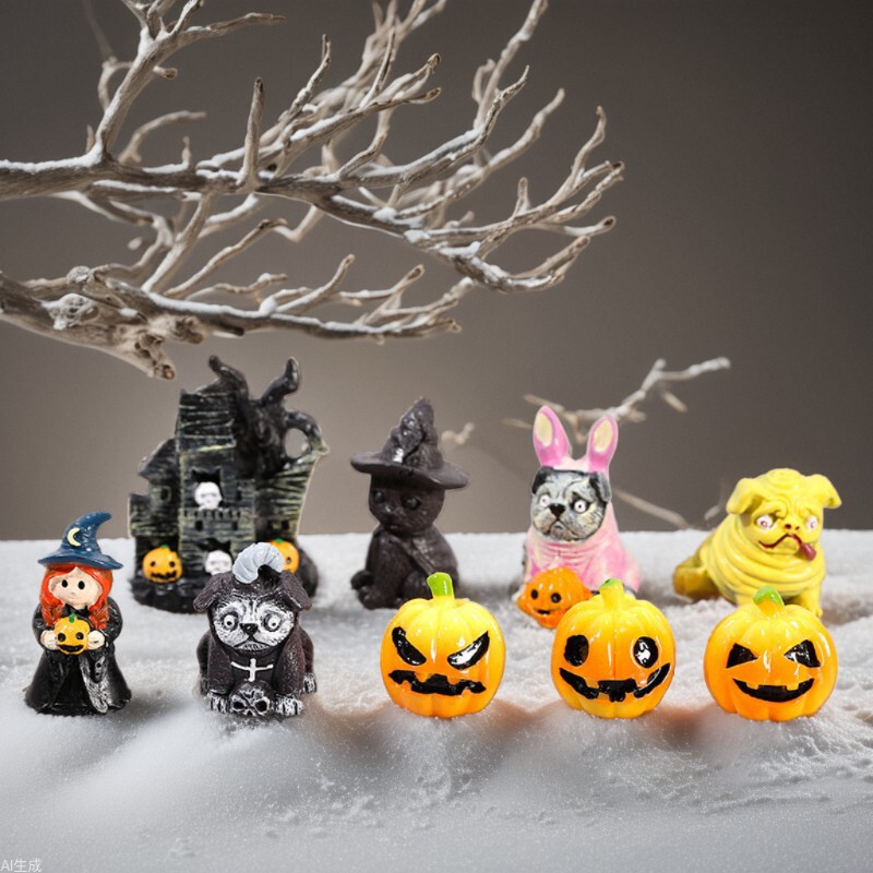 New Halloween small ornaments micro landscape DIY crystal ball accessories resin small ornaments
