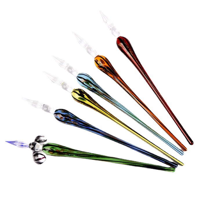 Directo de fábrica de vidrio firma pluma hilo pluma de vidrio pluma de inmersión pluma de vidrio regalo creativo regalo de empresa