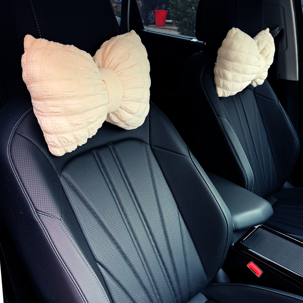 Cochecabezas de automóviles almohada de cuello, asiento de automóvil puff, almohada de respaldo ventilada y cómoda, decoración de automóviles en línea, mujeres image 3