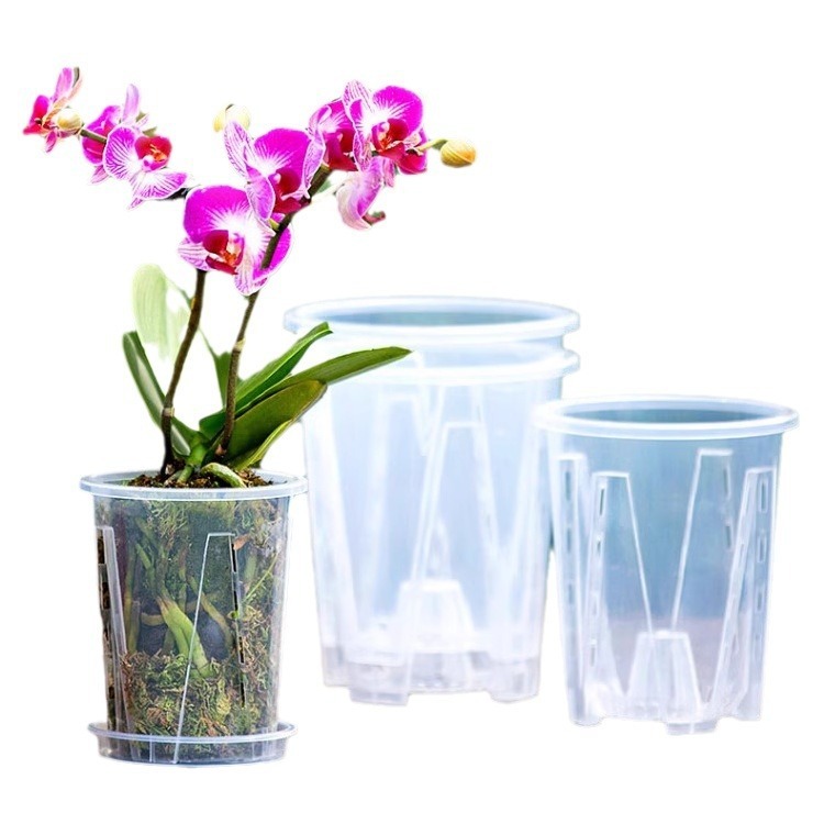 新しいミズゴケ胡蝶蘭ポット青山根制御ポットプラスチック肥厚大型蘭ポット中空透明植木鉢卸売|undefined