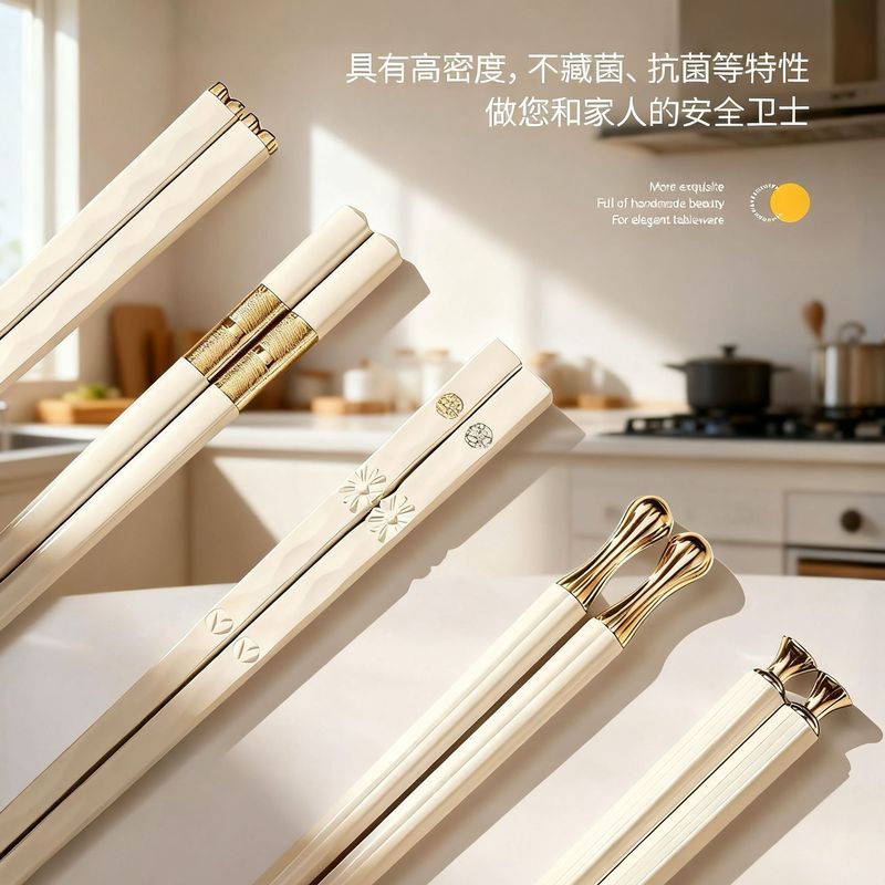 高档合金筷子家庭新款抗菌防霉耐高温餐具家用一人一筷专用陶瓷筷|undefined