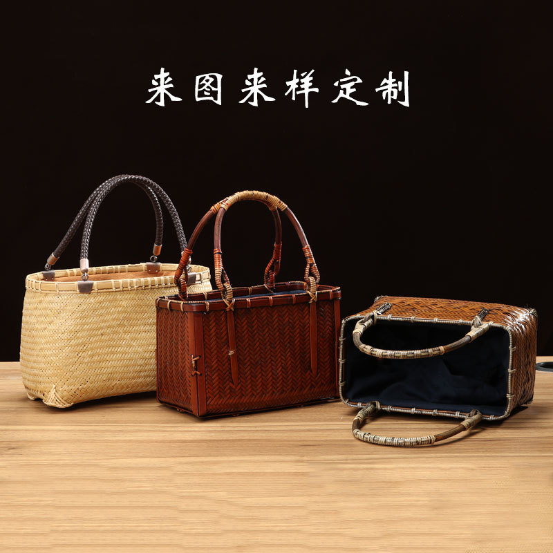 Procesamiento de accesorios de kimono japonés con bambú, productos de bambú al por mayor, artesanías de bambú, cestas de bambú