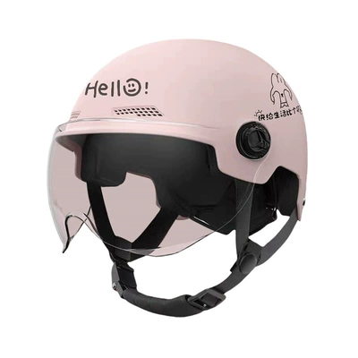 3C Certified Electric Vehicle Helmet, Impact-Resistant, Sun-Proof Half Helmet for Men and Women, Motorcycle Helmet for All Seasons, Lightweight Safety Helmet Hd (Motosiklet kaskı (dəbilqə)) - 3c-certification-spring-and-summer-lucky-rabbit-sakura-powder-short-transparent-one-size-fits-all