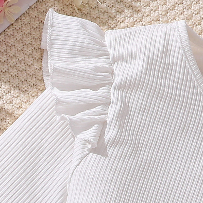 Completo moda bambina, gonna a mezza manica con fiocco grande, top a maniche lunghe, novità autunno e inverno, abbigliamento per bambini di medie dimensioni_voghion.com