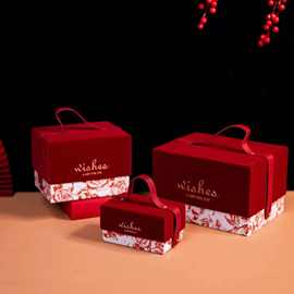 高档丝绒方形喜糖盒结婚伴娘伴手礼盒手提礼品盒礼品包装厂家直销