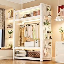 钢制衣柜简易家用组合衣帽架衣物收纳落地多层置物架衣橱服装货架