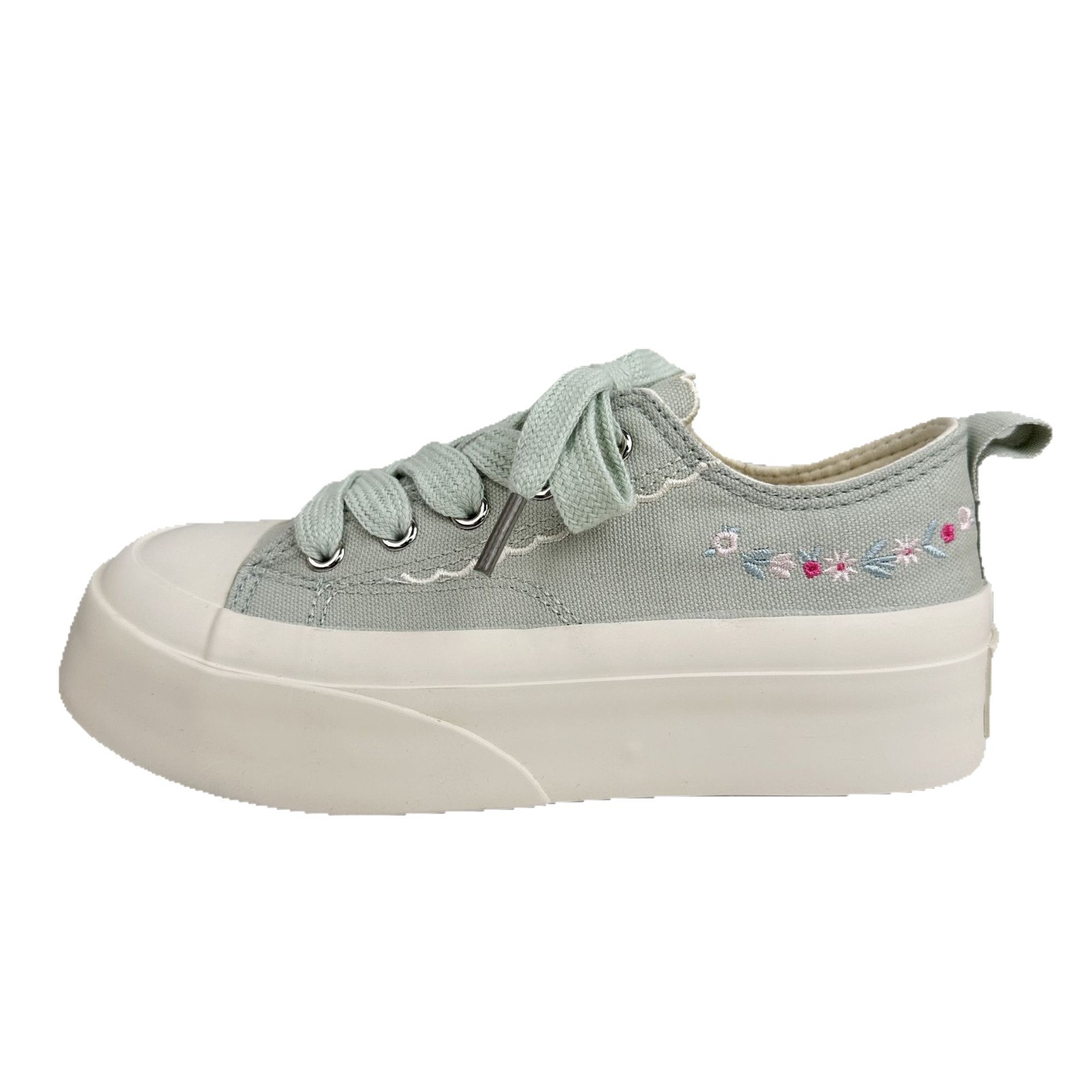 Zapatos de plataforma de onda lejana, zapatos de moda para mujer, 2025, zapatos de lona de nicho de todo fósforo, zapatos de mujer de verano, zapatos blancos, zapatillas casuales image 6