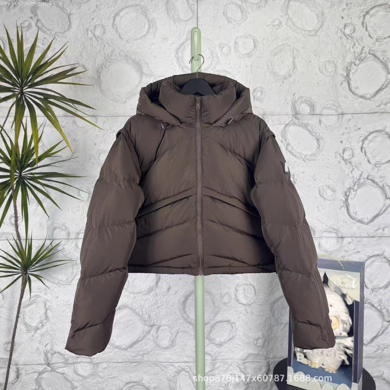 Yoga Two-Piece Hooded down Jacket a Stand Collar Short Fitness Jacket Warm Versatile Fashion Coat High-End Winter