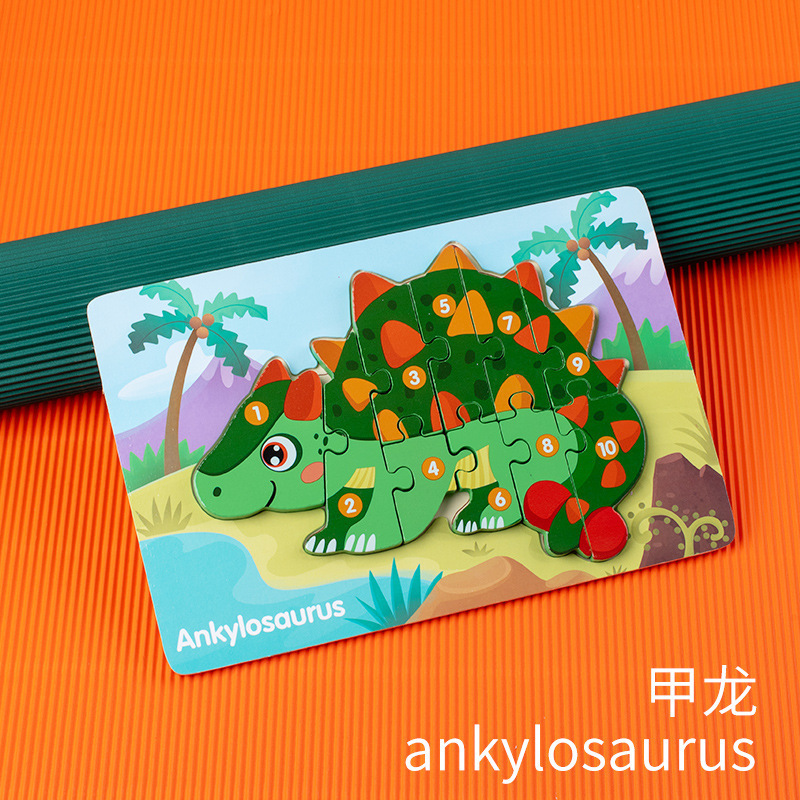 Iluminación niños 3D hebilla tridimensional rompecabezas educación temprana tráfico rompecabezas de madera bebé juguetes educativos de madera al por mayor