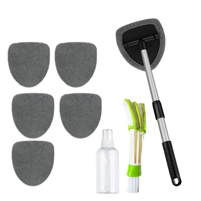 Car cleaning tools | and Defogging Brushes, Factory Wholesale - 1-set-pentagonal-plate-6-gray-cloth-covers-detail-brush-spray-bottle