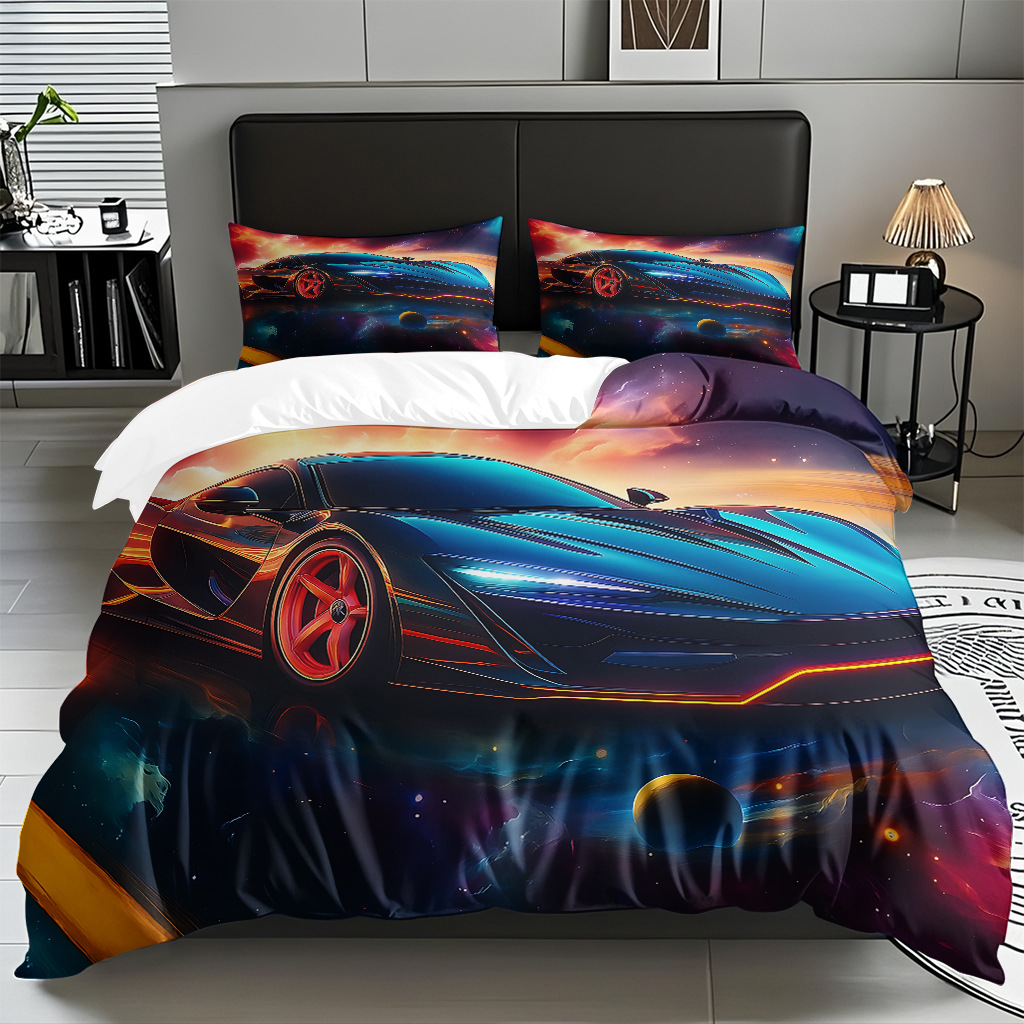 TEMU / JIT Cool Car Digital Printed Edredon Kit suave piel-profiliable fábrica de origen textil