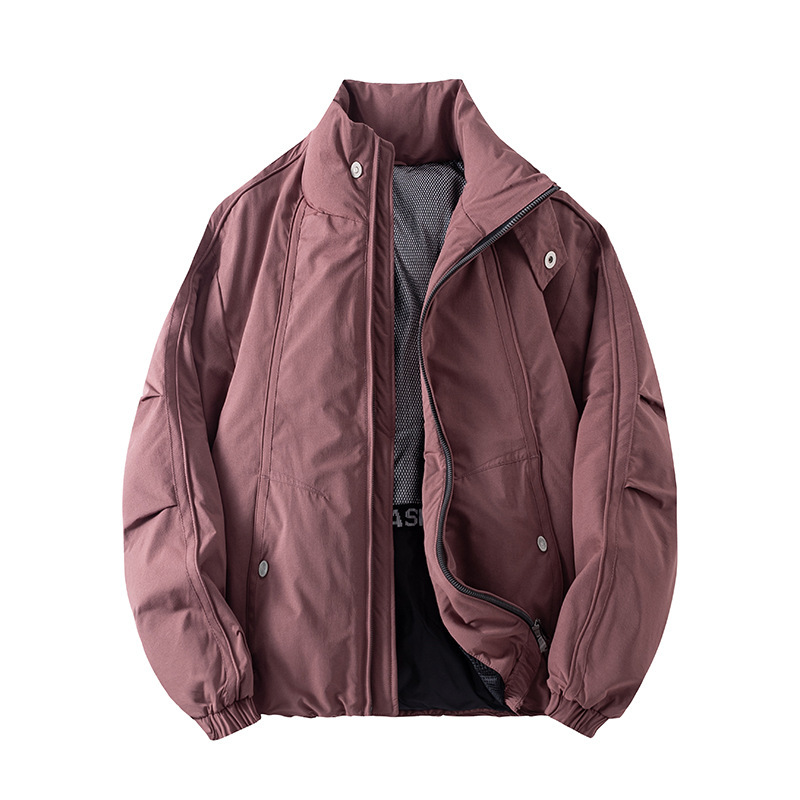 Chaqueta de plumón de cuello vertical para hombres invierno 2025 nueva marca de moda alta sensación de abrigo ligero chaqueta de invierno para hombres