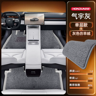 Modified Interior Accessories Supplies — Modelə uyğun ayaqaltı - xpeng-p72025-model-double-layer-foot-pad-qiyu-gray-tpe-gray-imitation-cashmere-wool-texture