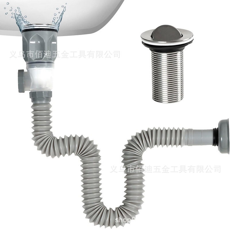 Filtro de desodorización retráctil de drenaje de fregadero de cocina de tapa invertida, fregadero de caída flexible anti-bloqueo accesorios de cocina