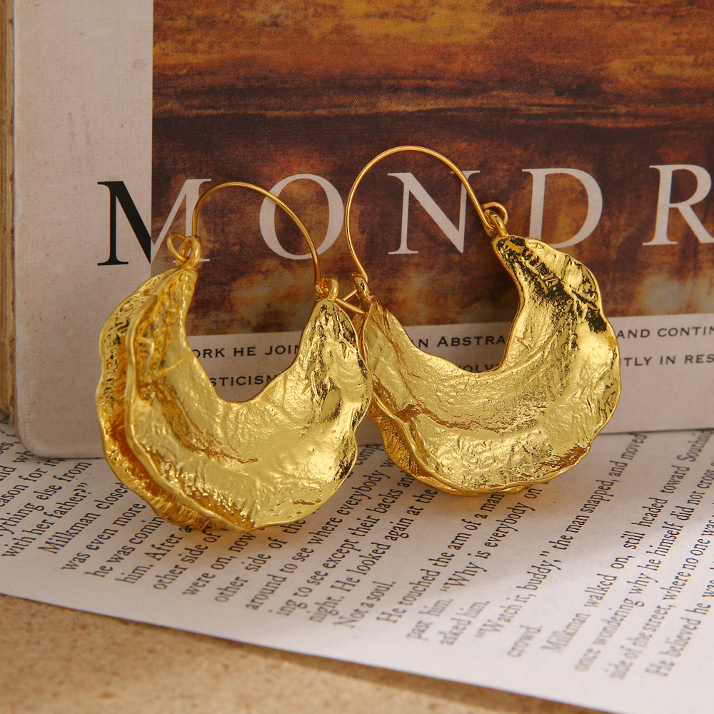Silver Half Pumpkin Hoop Earrings