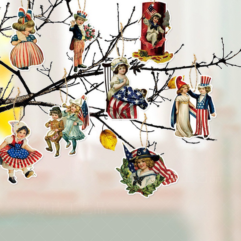Decoración del día de la independencia de Estados Unidos colgante colgante decoración del día de la independencia de Estados Unidos colgante retro colgante