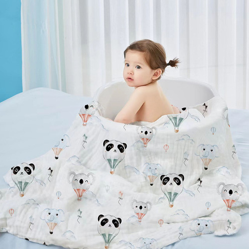 High-density six-layer cotton gauze bath towel, children's summer blanket, newborn blanket, single type A baby blanket, cartoon blanket