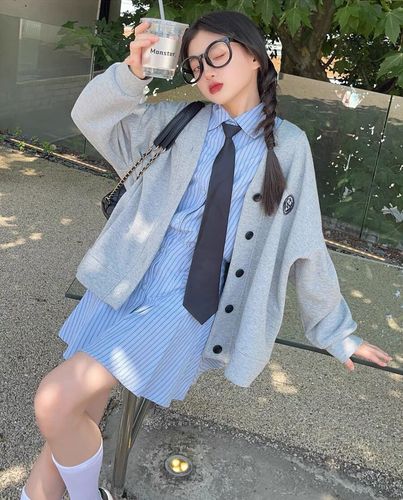 Ladies' Spring 2024 New Designers' Gentle College Style Long Sleeve Blouse Dress Trendy