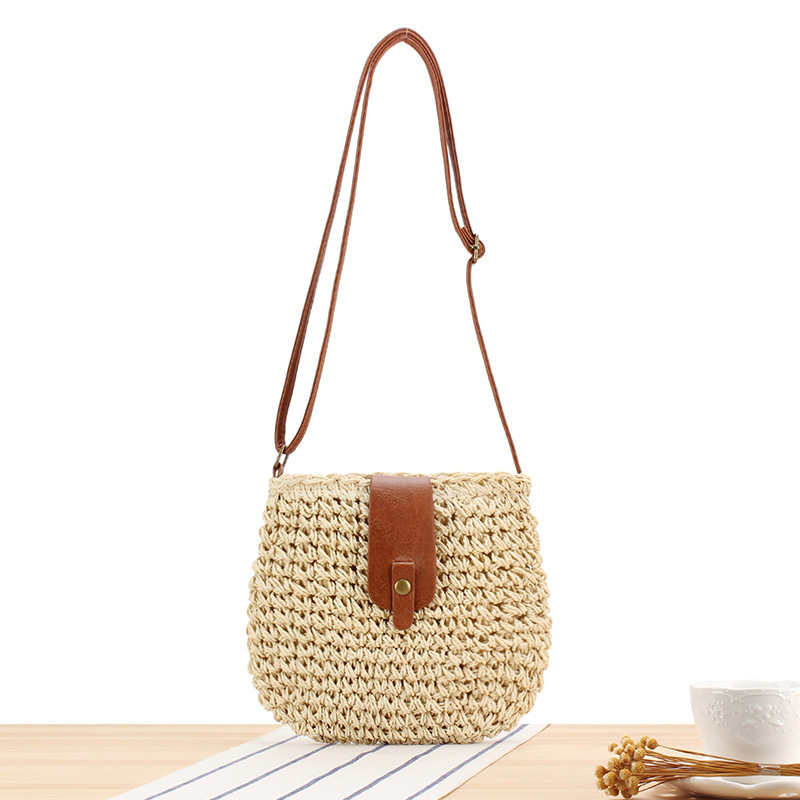 Dropshipping New Style Paper Rope Woven Small Bag for Seaside Vacation, Beach Photo Taking, Crossbody Bag, Versatile Forest Style Women's Bag