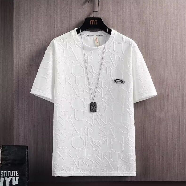 元のメーカーのレジャースポーツスーツの男性夏の薄いサイズのゆったりとしたカジュアルな半袖tシャツの半ズボンの2つのセット|undefined