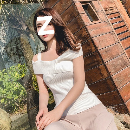 韩版港味小心机一字领吊带修身针织交叉短袖学生原宿露肩上衣女夏|undefined
