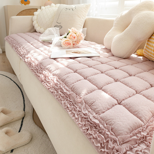 Home fabric sofa cushion, comfortable, breathable and bright-colored steamed bun cushion, bay window cushion, back anti-slip silicone particle technology