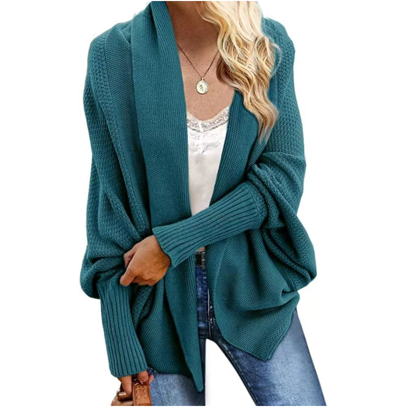 Europa y América transfronteriza Amazon AliExpress de punto chal suéter Batwing manga más tamaño de punto cardigan suéter abrigo