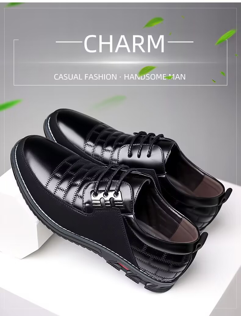 Men's round head men's casual shoes front lace-up casual shoes flat casual men's shoes_vogvips.com