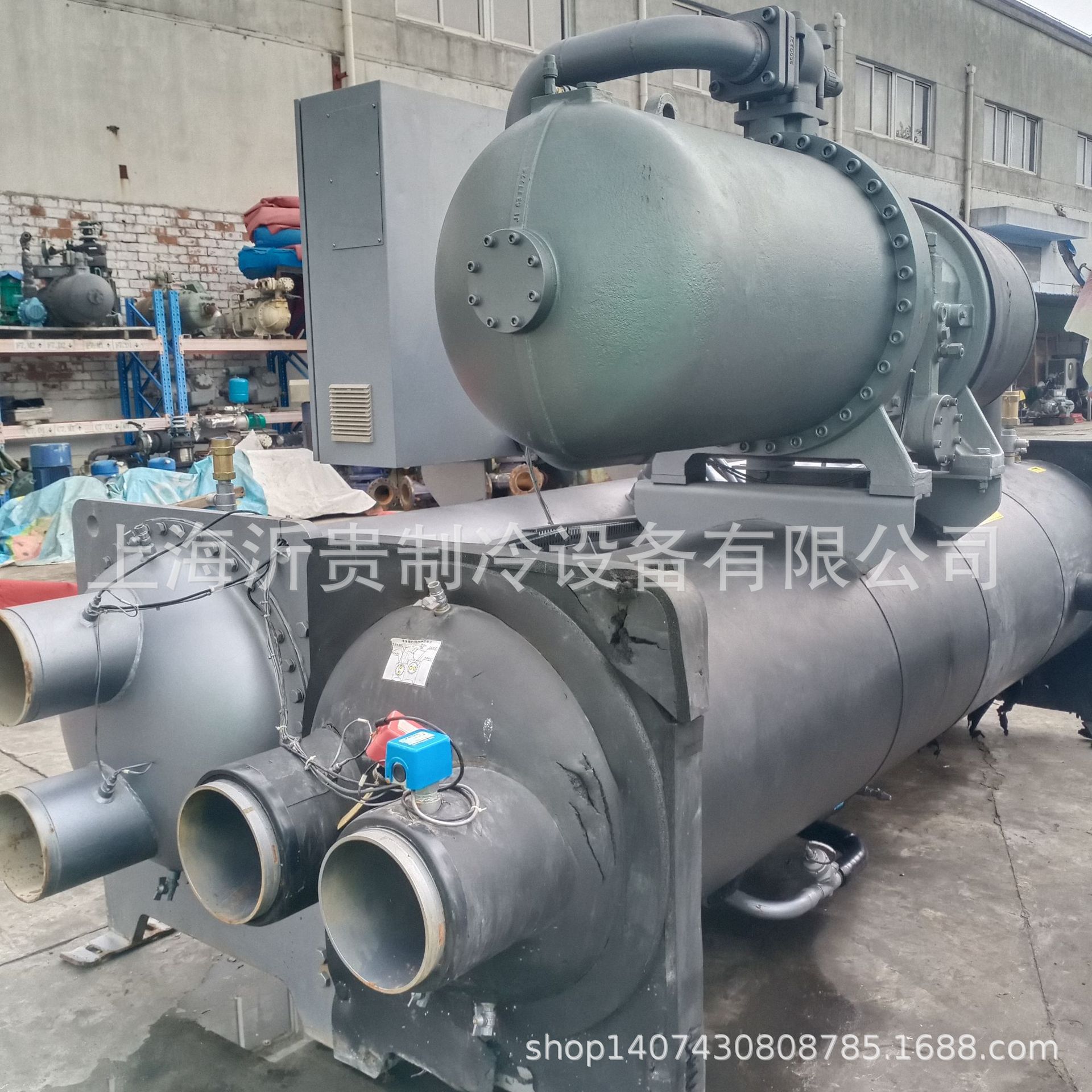 上海沂贵收售400冷吨美的螺杆式冷水机二手中央空调LSBLG1410/MF