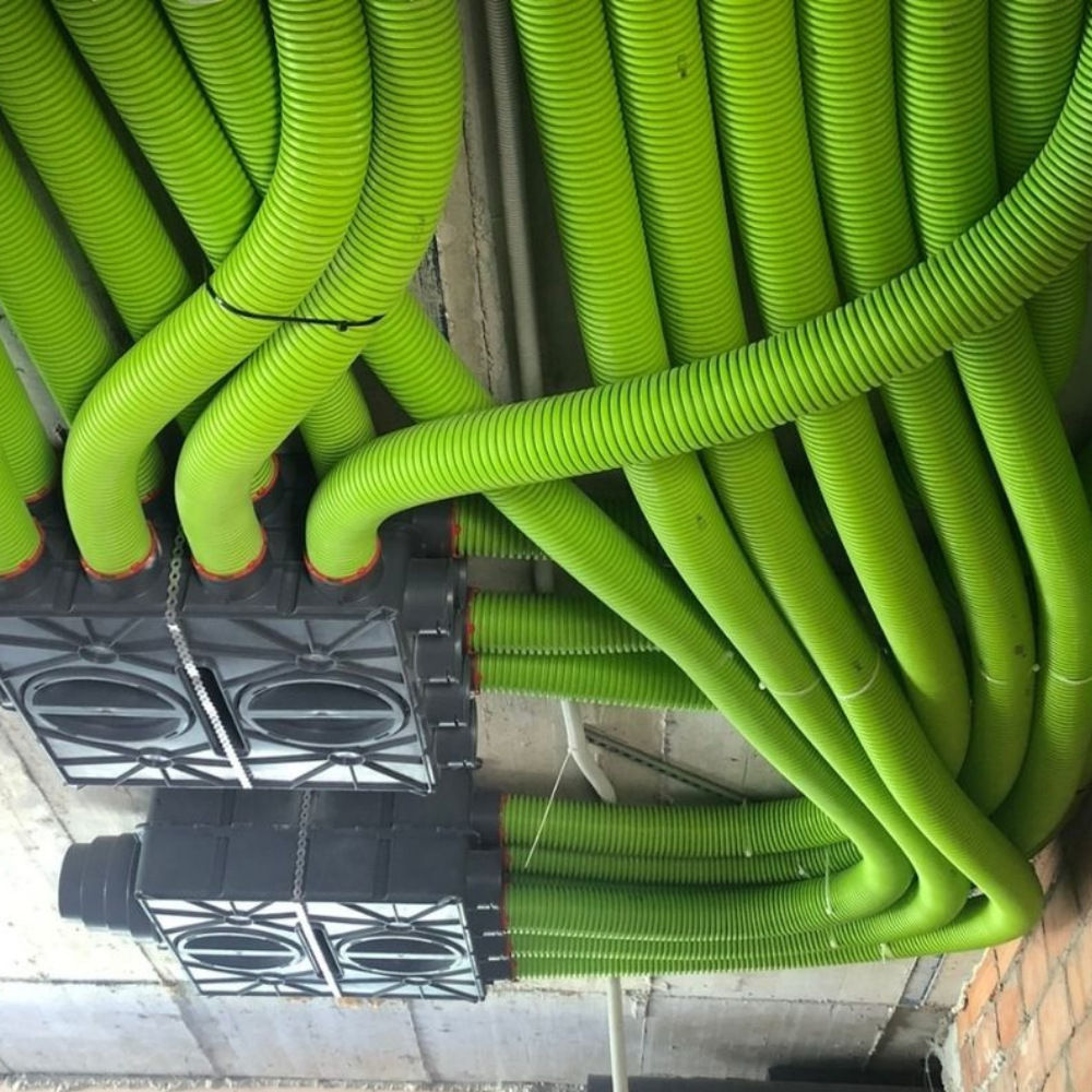 双壁波纹管新风系统PE管HRV热回收通风机专用通风管静音通风管