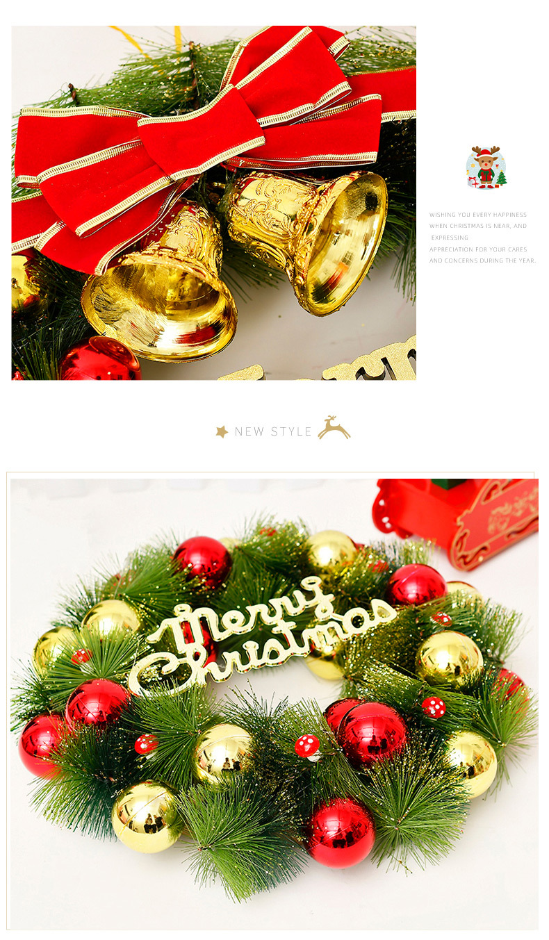 Dekorativer Kranz, Foto-Requisite, Szenenaufbau, Rebe, Weihnachtsbaum-Ornament, periphere Wand-/Türbehang_voghion.com