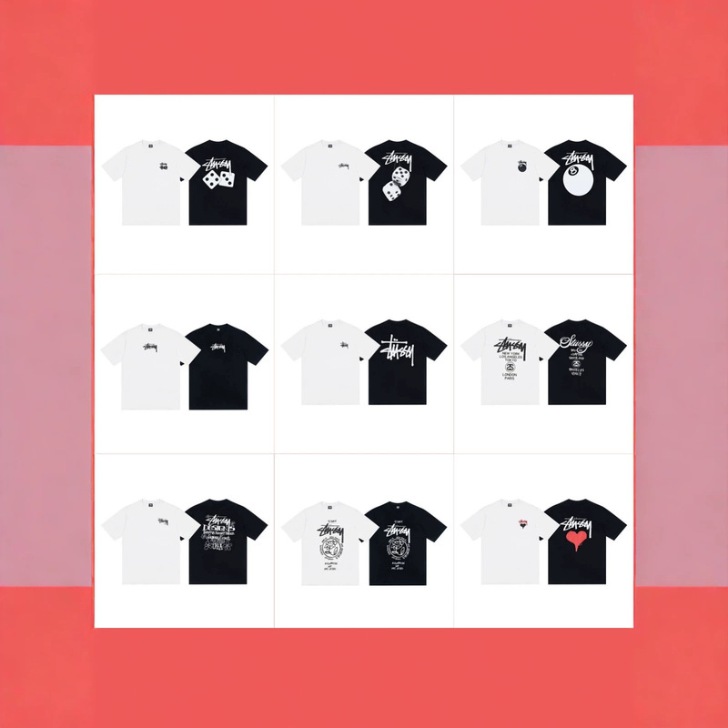 Cross-Border Stussy City Series Toronto Limited Edition Cotton Short-Sleeve T-Shirt with English Logo Lettering Print on the Back Cross-Border Stussy City Series Toronto Limited Edition Cotton Short-Sleeve T-Shirt with English Logo Lettering Print on the Back