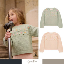 现货  LM新款羊毛女童毛衣小清新手工球球女宝宝套头长袖外穿毛衣