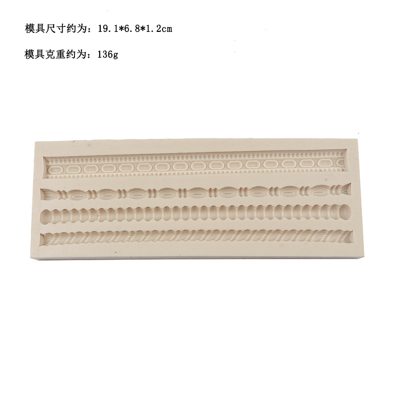 De estilo europeo en relieve molde de pastel de fondant giro cuerda de cáñamo molde de silicona pastel de chocolate herramienta para hornear