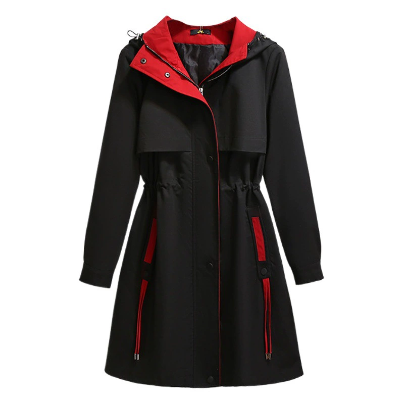 120-350 кг большой размер женский плащ с капюшоном средней и длинной осенью и зимой 2024 новая куртка повседневная куртка